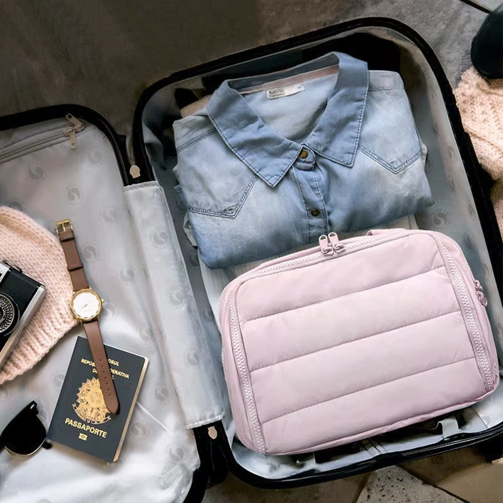 Ultimate Large Capacity Cosmetic Bag for Women - Stylish Travel Toiletry Organizer with Waterproof Design